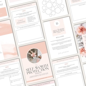 Self Worth Workbook, Coaching Worksheet Template Canva, Done for You ...