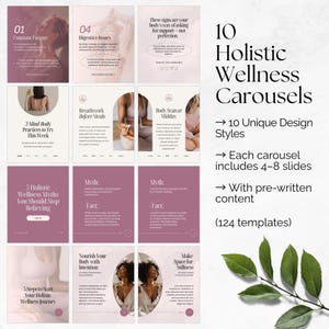 Holistic Health Instagram Bundle, Editable Posts Stories Reels Carousels Highlights Quotes, Holistic Coach Social Media, Wellness Branding image 4