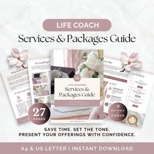 Services & Pricing Guide Canva Template New Client Onboarding Editable Proposal Kit Life Coaching Services And Package Flyer Price Sheet