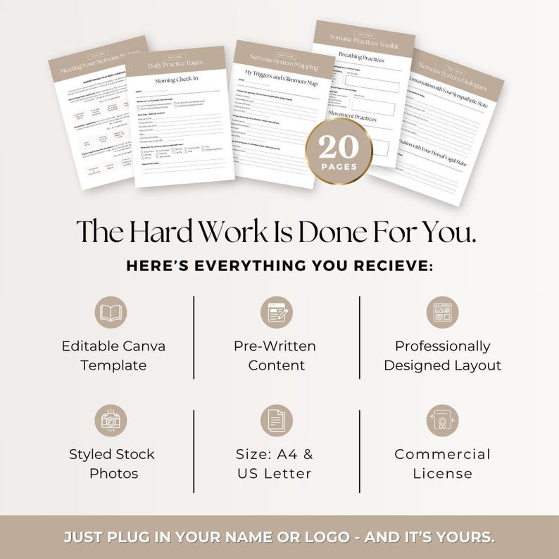 Nervous System Regulation Workbook Journal | Somatic Coach Client ...