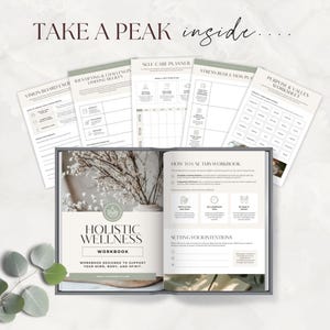Manuale olistico per il benessere di coach e professionisti, fogli di lavoro precompilati per le sessioni con i clienti, agenda o lead magnet in formato PDF, modello Canva immagine 3