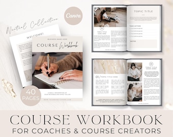Course Workbook Template Canva, Course Workbook for Coaches, Business Ebook Template Canva, Ebook Workbook Template, Ebook Journal, NTRL
