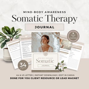 Somatic Journal Editable Canva Template, Body Awareness Workbook for Coaches, Healers & Wellness Practitioners, Mind Body Connection Healing