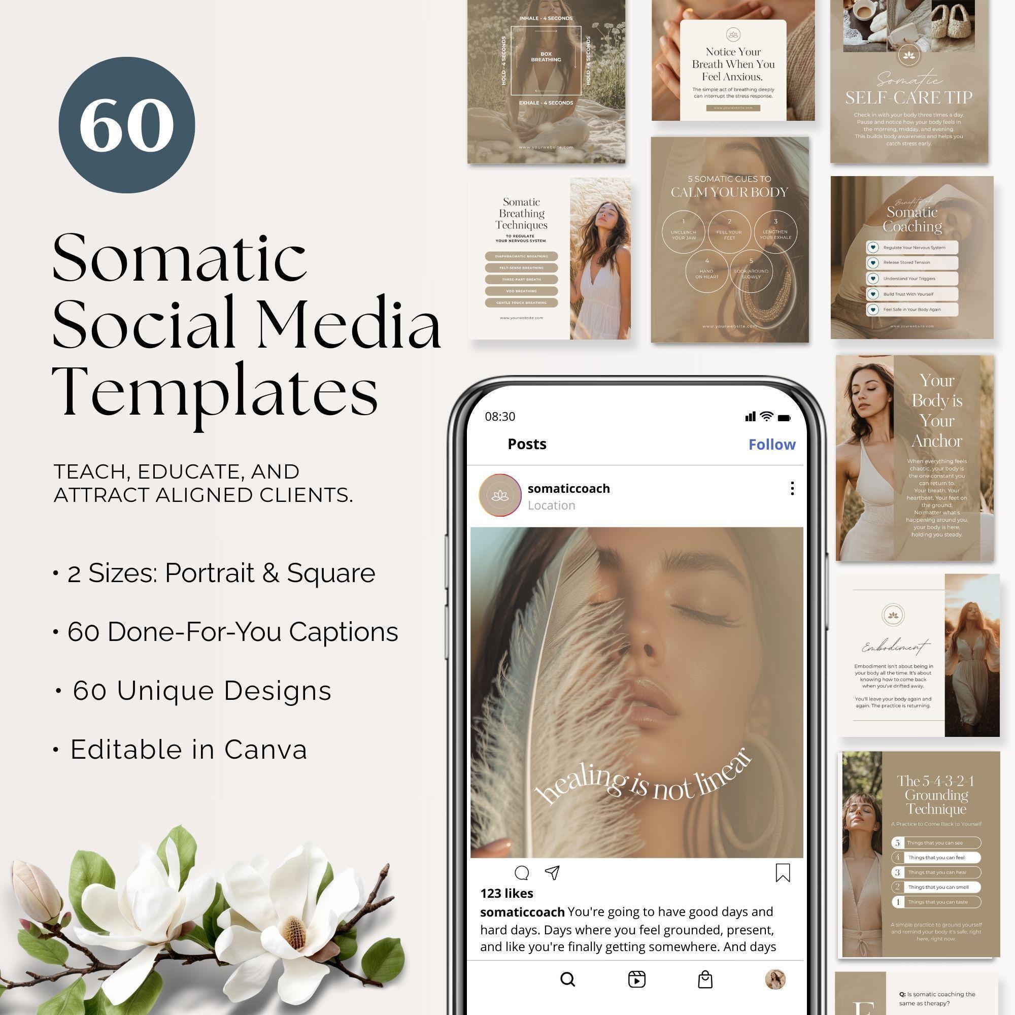 Somatic Coaching Toolkit Canva Template | Nervous System Regulation ...