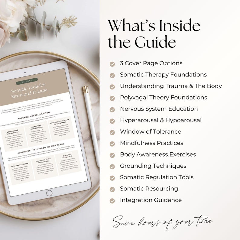 Somatic Therapy Guide Editable Canva Template Holistic Coaching Trauma ...