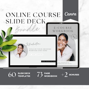 Online Course Slide Deck Template, Ebook and Workbook, Webinar Slides, Life Coach, Business, Course Creator, Creation, Canva Templates, MDRN