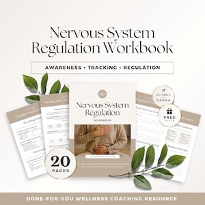 Cuaderno de trabajo para la regulación del sistema nervioso / Recurso para clientes de coaching somático / Plantilla de Canva