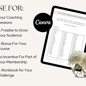 Coaching Worksheets, Client Strengths Assessment Tool, Done For You Workbook, Life Coach, Business, Career, Course Creator, Canva Template image 4