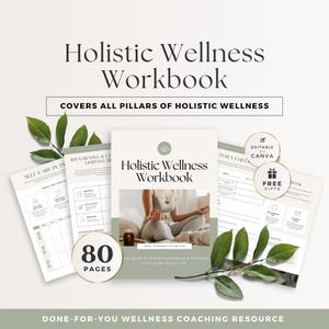 Holistic Wellness Workbook for Coaches & Practitioners, Done For You Client Session Worksheets, Planner or Lead Magnet PDF, Canva Template