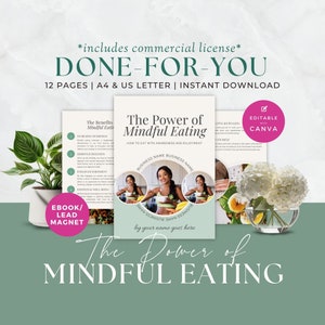 Health Coach Lead Magnet, Nutrition Coaching Ebook, Mindful Eating Guide for Clients, Done For You, Course Resource, Handout, Canva Template