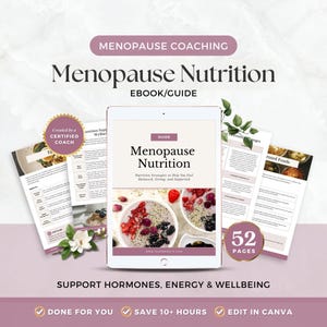 Menopause Ernährungsratgeber Canva Vorlage, Perimenopause Ebook, Hormon Gesundheit Blei Magnet, Kundenressource für Wellness & Gesundheitscoaches