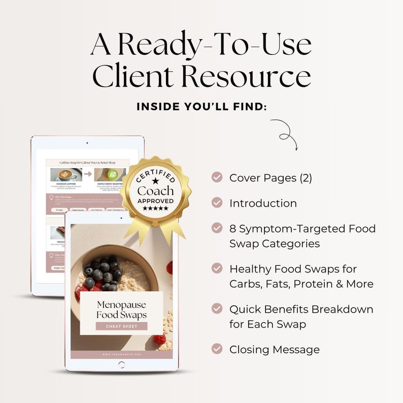 Menopause Food Swaps Guide Canva Template | Hormone Support Nutrition ...