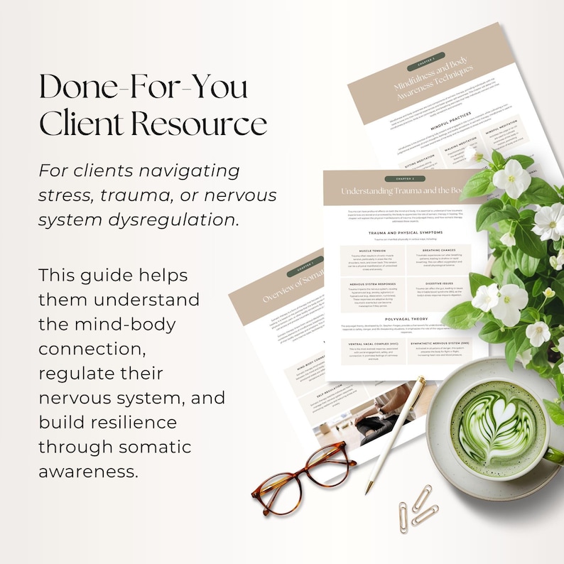 Somatic Therapy Guide Editable Canva Template Holistic Coaching Trauma ...