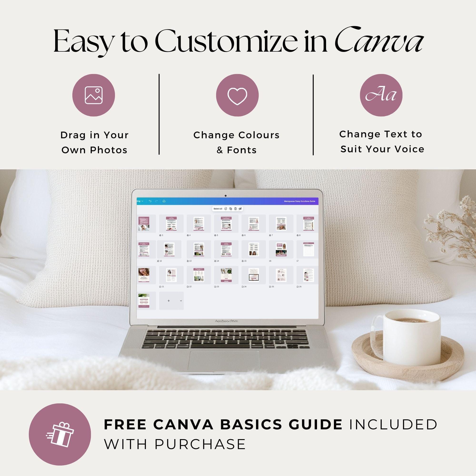 Menopause Sleep Guide Canva Template, Perimenopause Wellness Handout ...