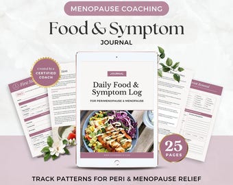 Perimenopause and Menopause Food Diary for Clients, Health Coach Lead Magnet, Done For You Coaching Ebook, Daily and Weekly Journal, Planner