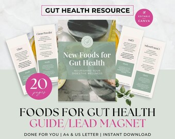 Gut Health Content, New Foods for Healthy Microbiome Guide, Health Coaching Program Template, Nutrition Coach, Done For You Ebook, Handout
