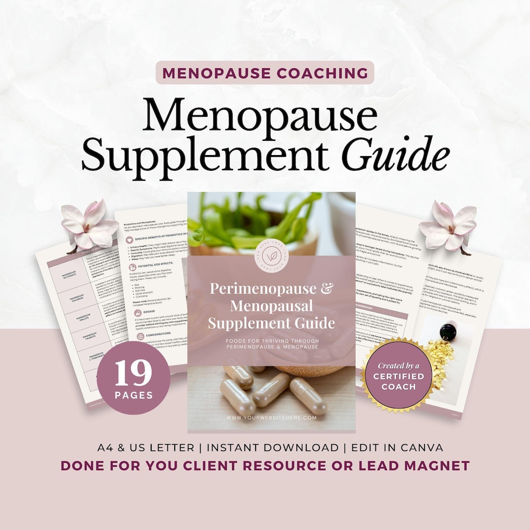 Perimenopause and Menopause Supplement Guide for Clients, Health Coach ...