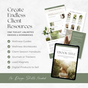 Kit de herramientas de libros electrónicos sobre salud y bienestar para Canva / Más de 250 plantillas editables de libros de trabajo, imanes de clientes potenciales y guías para entrenadores de bienestar imagen 7