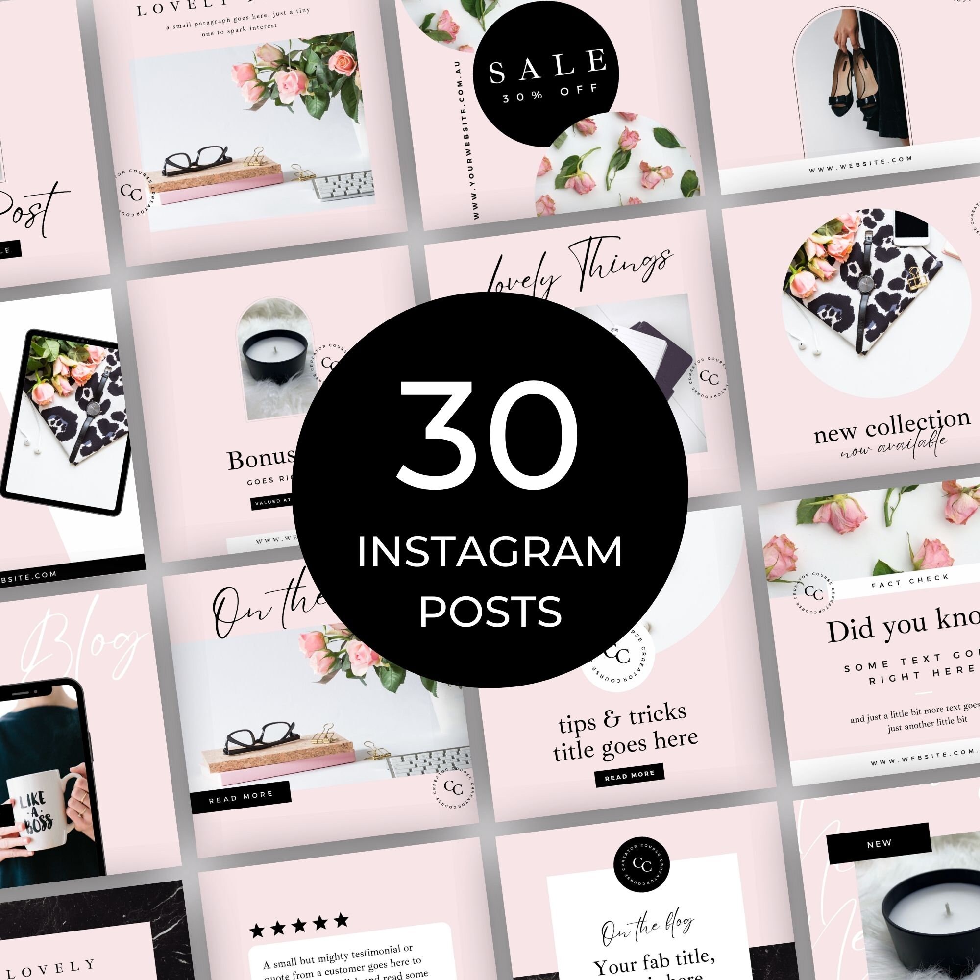 Coaching Instagram Templates and Stories, Instagram Post Template Pink ...