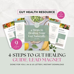 Gut Health Content, Health Coaching Program Template, Nutrition Coach, Nutritionist, Done For You Guide, Ebook, Flyer, Instagram, Canva