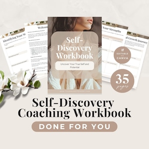 Self Discovery Workbook | Life Coaching Worksheets | Ideal for Client Sessions, Courses & Lead Magnets | Done for You | Canva Template
