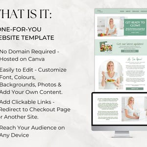 Health Coach Website Template, Coaching Templates, Health and Wellness, Nutrition, Nutritionist, Fitness, Canva, Done For You Content image 2
