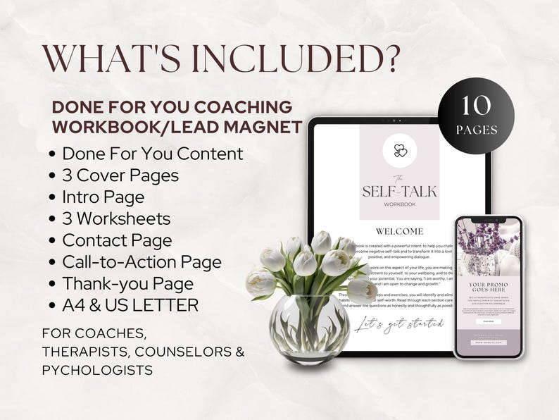 Positives Selbstgesprächs-Arbeitsbuch, Coaching-Arbeitsblattvorlage, Canva, für Sie getan, Life Coach, Selbstliebe, Selbstwert, Selbstwertgefühl, Journal-Aufgabe Bild 10