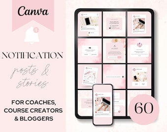 Instagram Notification Posts and Stories, Reminder Post Instagram, Alert Post, Social Media Engagement, Virtual Assistant, Coaching, PINK