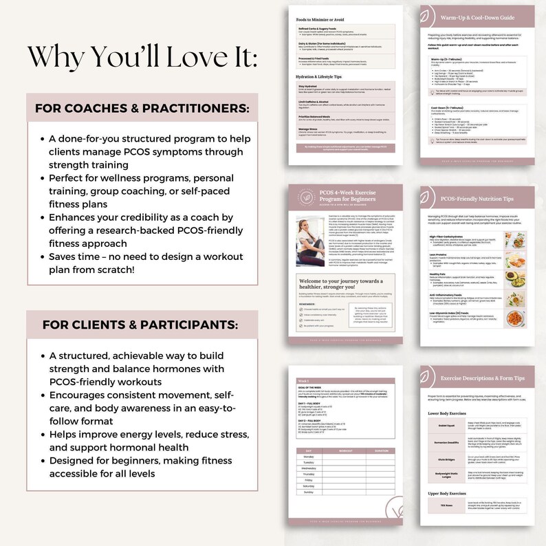 Pcos Worksheets.pdf PCOS Exercise Program, Hormone Balance Workout Plan, Women's Health ...