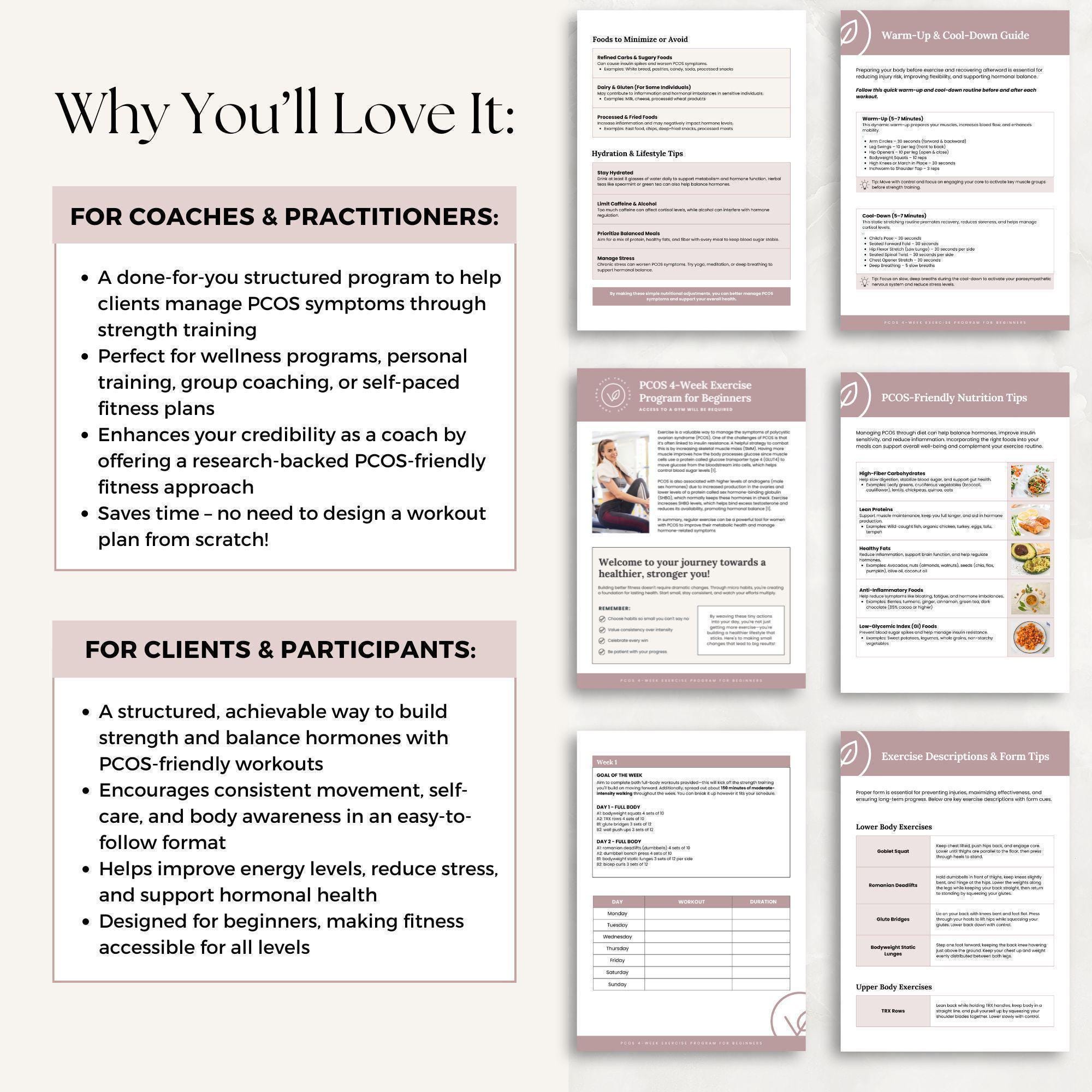 Pcos Exercise Plan.pdf PCOS Exercise Program, Hormone Balance Workout Plan, Women's Health ...