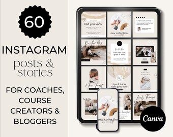 Coaching Plantillas e Historias de Instagram, Plantilla de Instagram Canva Neutral, Instagram Post Neutral, Coaching Business, Blogger, Beige, NRTL