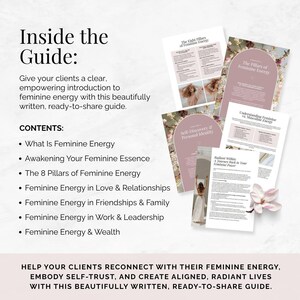 Modèle Canva Guide de l'énergie féminine pour entraîneurs, livre électronique sur l'amour de soi et l'émancipation, instructions et exercices pour la tenue d'un journal, aimant en plomb fait pour vous image 3