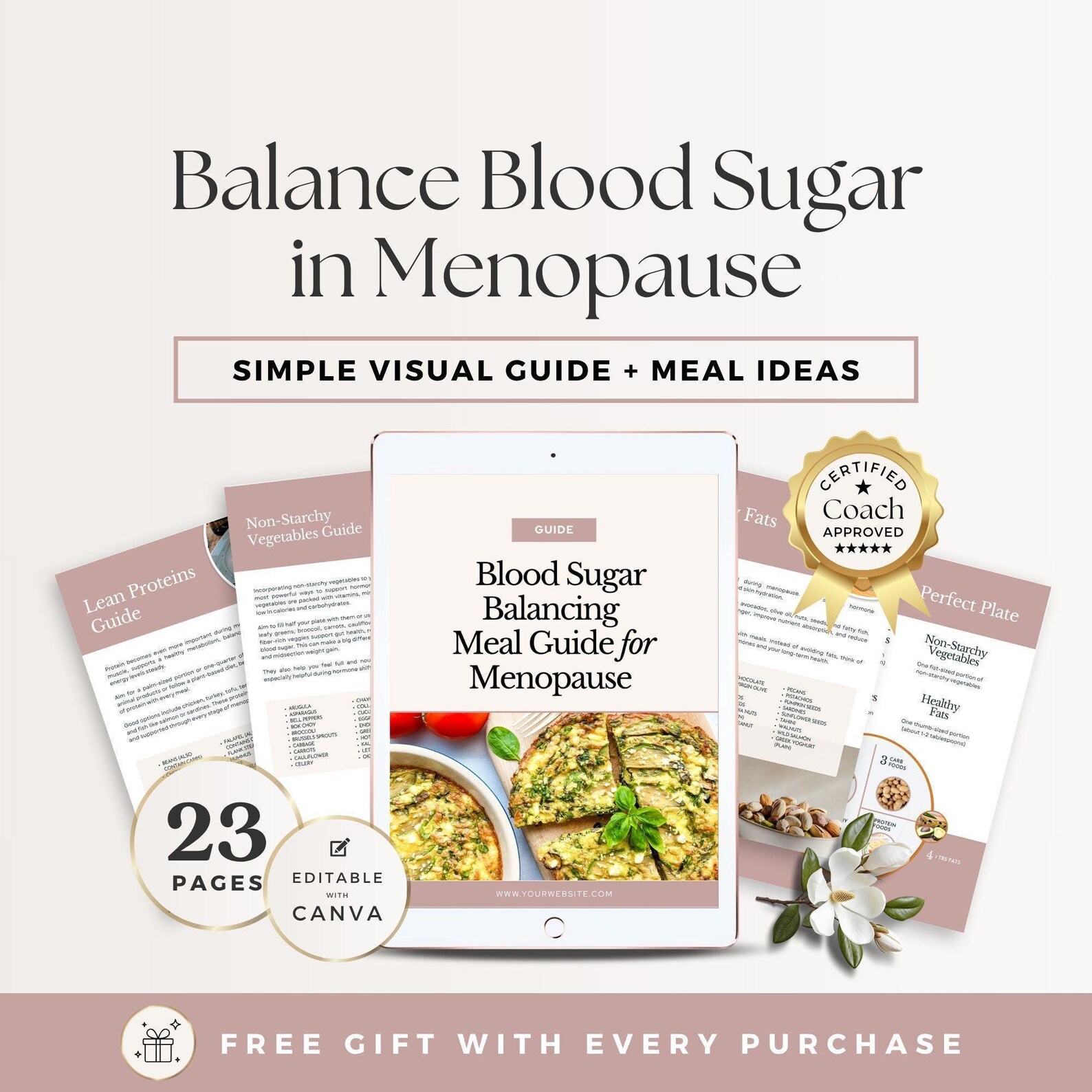 Menopause Blood Sugar Balance Guide Canva Template | Hormone Health ...