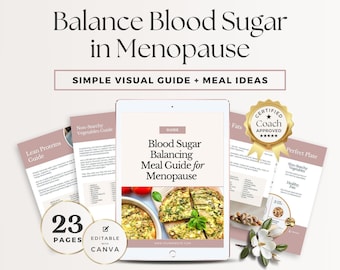 Menopause Blood Sugar Balance Guide Canva Template | Hormone Health Nutrition Handout | Balanced Plate Lead Magnet | Health Coach Resource