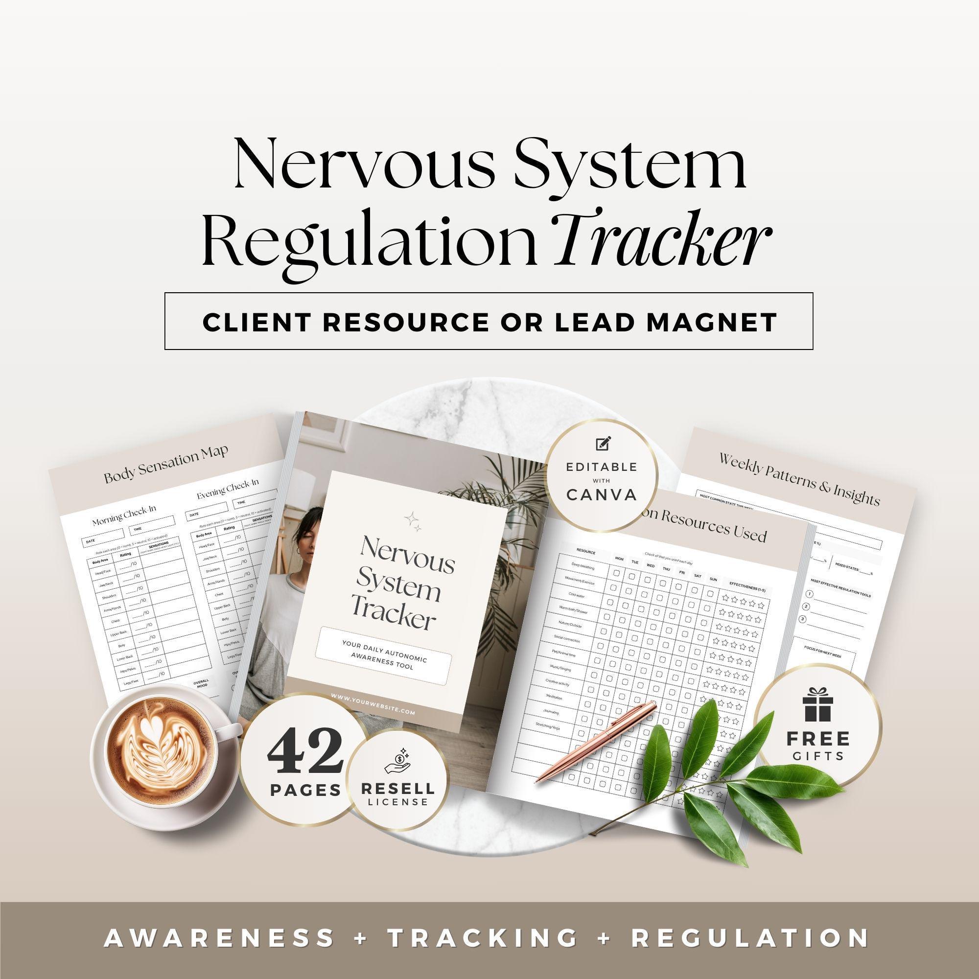 Nervous System Regulation Tracker Canva Template | Somatic Coach Client ...