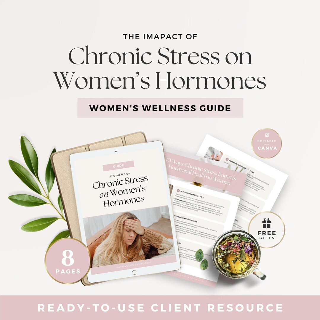 Stress & Hormone Health Guide Canva Template for Women’s Wellness ...