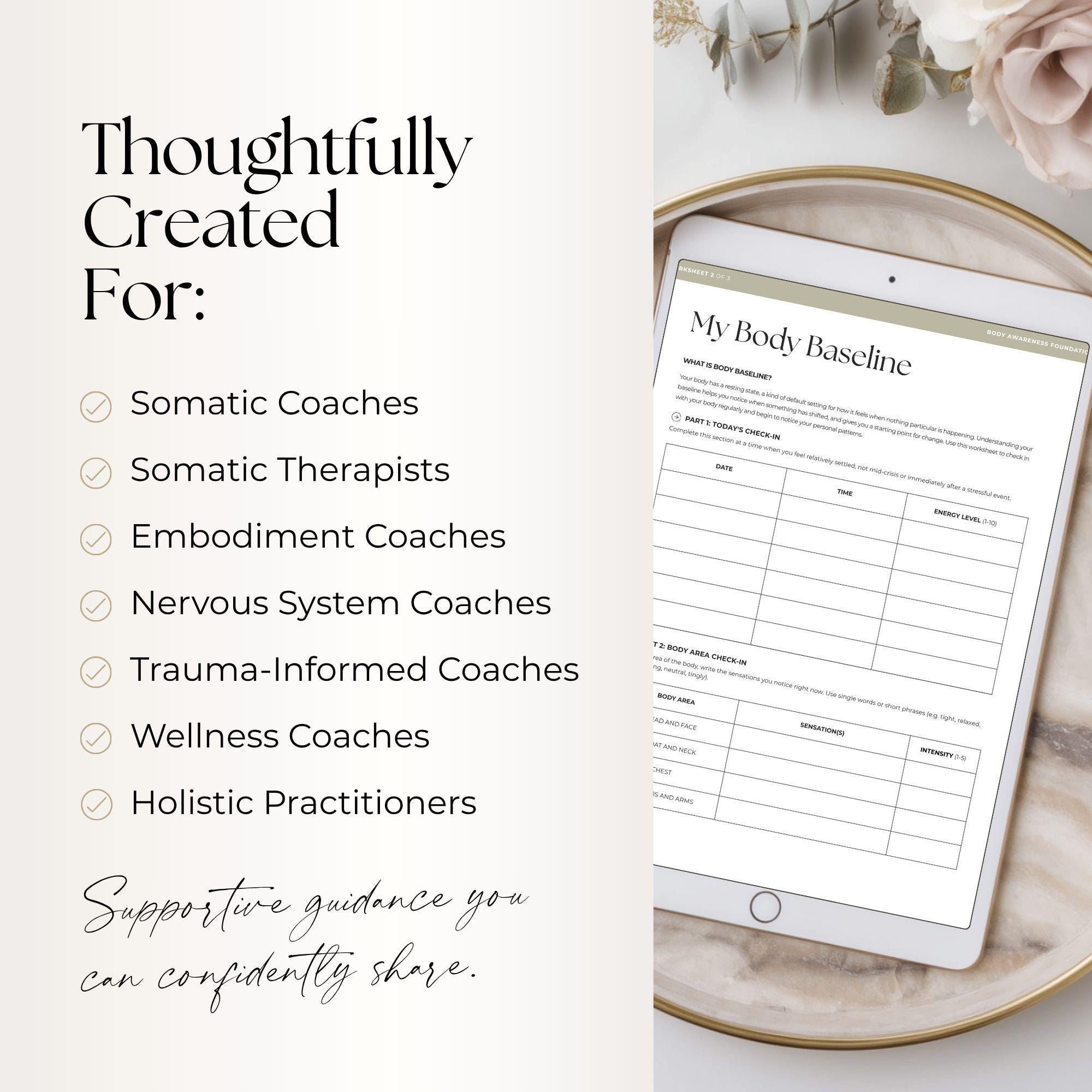 Somatic Therapy Workbook for Coaches Canva Template, Body Awareness ...