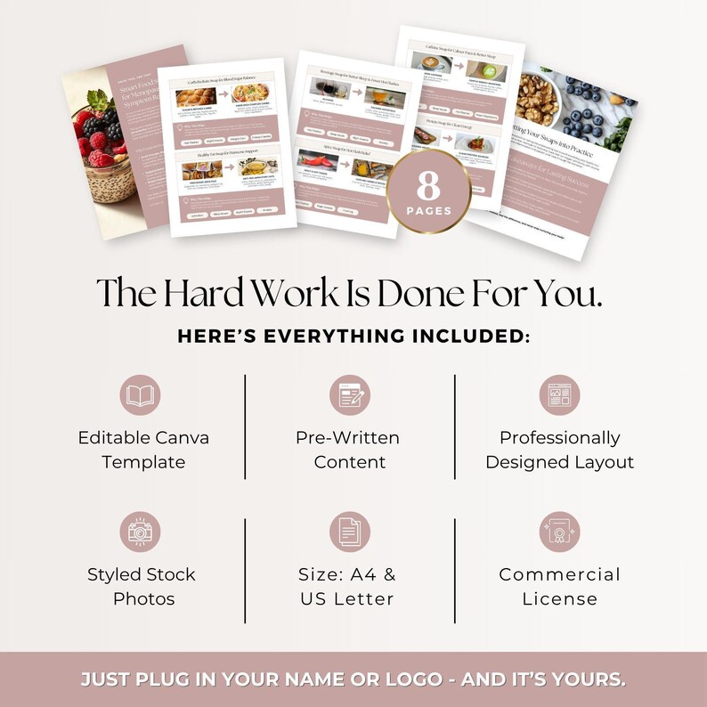 Menopause Food Swaps Guide Canva Template | Hormone Support Nutrition ...