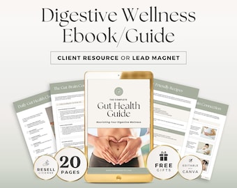 Gut Health Guide Canva Template | Holistic Nutrition Coach Lead Magnet | Digestive Wellness Client Resource
