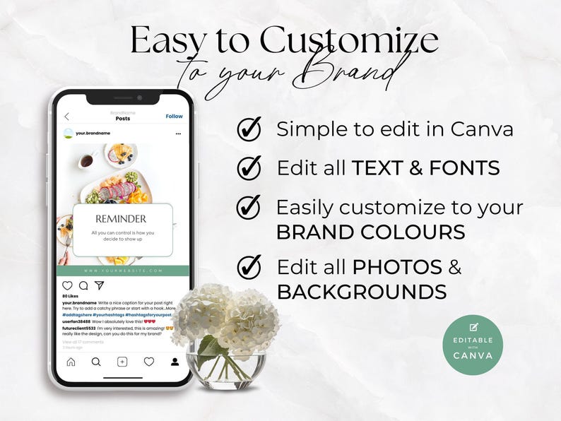 Health Coach Social Media Template, Coaching Instagram Templates and Stories, Nutrition, Wellness, Nutritionist, Holistic, Dietician, Canva image 4