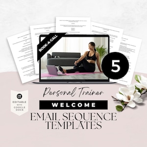Welcome Email Sequence, Book a Call Email Scripts for Personal Trainers, Fitness Coach Lead Magnet, Swipe File, Google Doc Template, Health