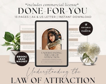 Law of Attraction Guide, Manifestation Lead Magnet for Coaches, Manifest Your Dream Life Ebook, Mindset Coach, Abundance, Canva Template