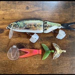 New DRT Tiny Klash KO Clone Custom Painted Low Float Bass Spawn Swimbait Glide Single Jointed Lure