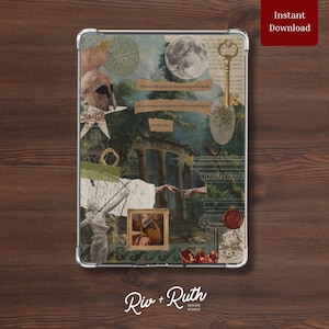 Grekisk mytologi Kindle-insats | Klassisk konst E-läsare Utskrivbar Bokkonst | Vintage Collage-dekor | Paperwhite & Basic