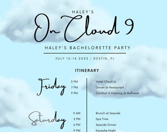 "The Bride Is On Cloud 9" Bachelorette Party Banner - Glitter Cardstock, Pre-Strung Decor