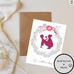 Happy Mother's Day Printable Card Floral Printable Card  Instant Download PDF Card Template Printable Keepsake