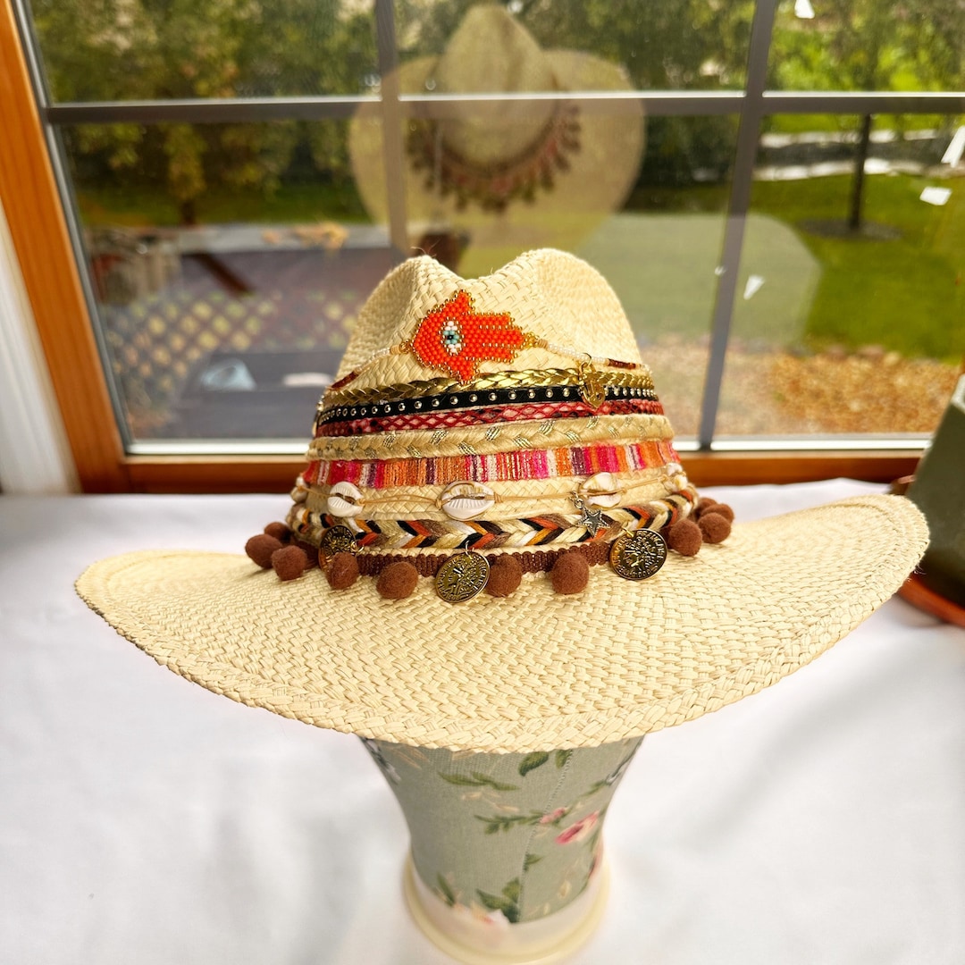 Handmade Jeweled Colombian Hat Evil Eye Hand NEW SMALL  display picture 2