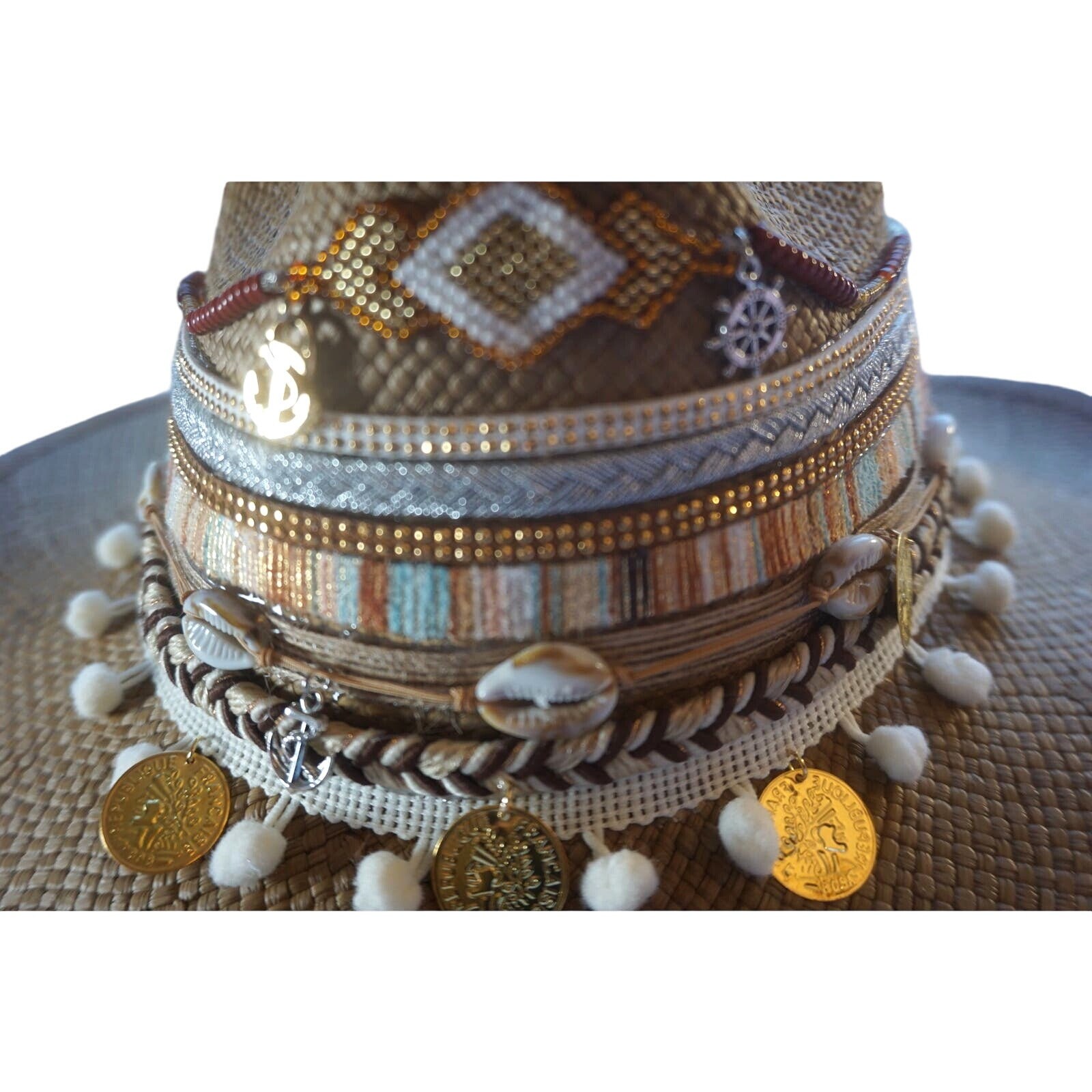 Handmade Jeweled Colombian Hat Evil Eye Hand NEW SMALL  display picture 1