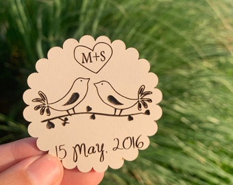 Magnets Wooden, Magnet Favor for Guest, Laser Engraved, Wedding Thank You, Wedding Guest Gift,Wedding Invitations, Wedding Personalized Gift