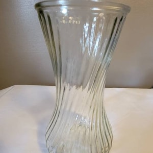 Hoosier Glass ribbed clear glass vase